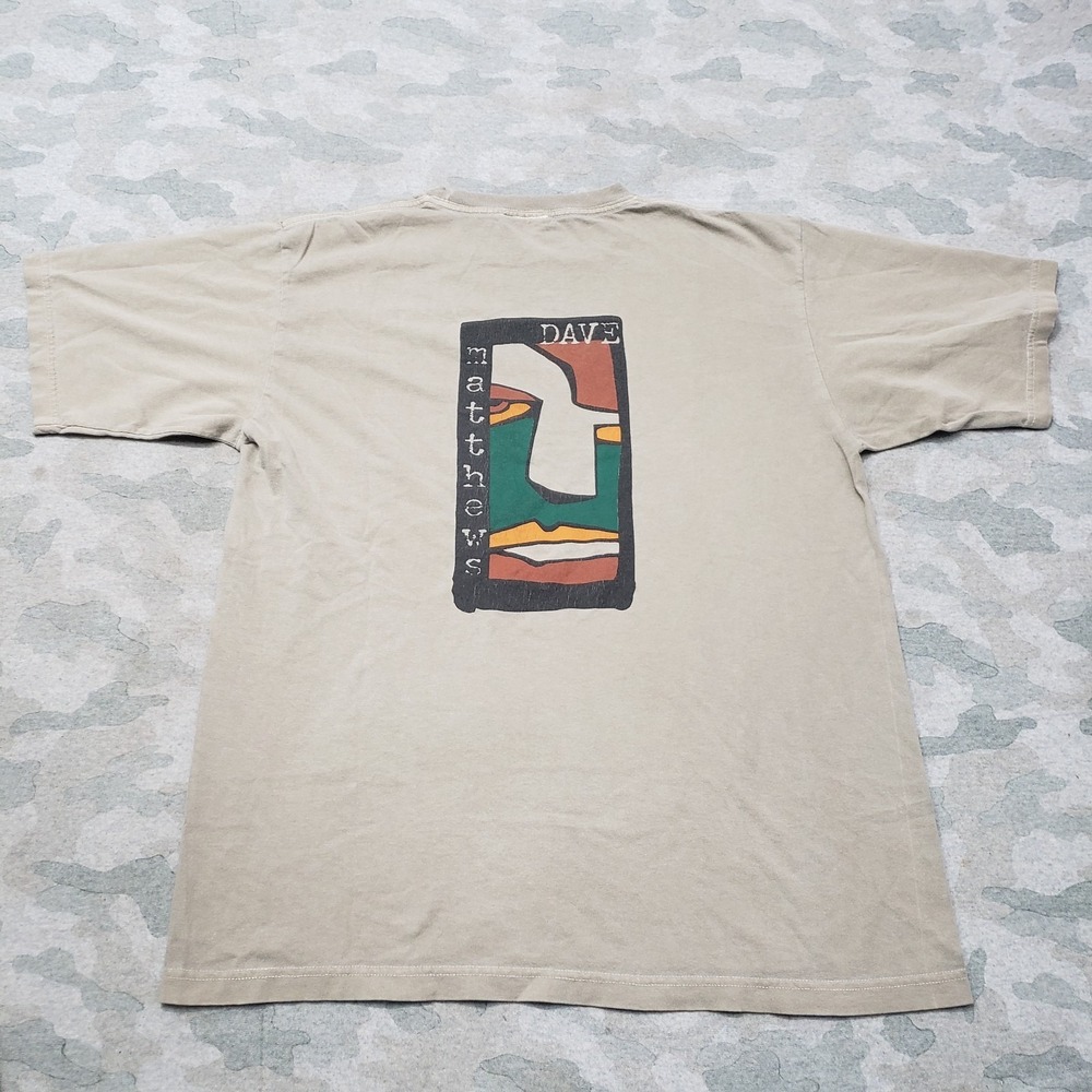 Vintage Dave Matthews Shirt Mens Medium Tan Some Devil Y2k Band 2003